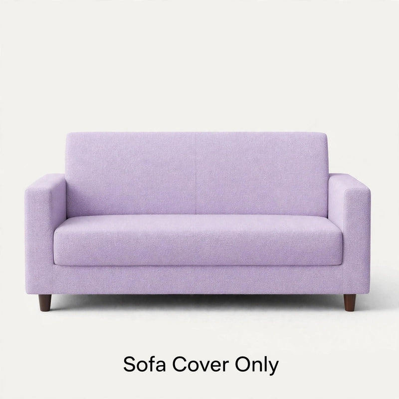 Anyseat 4-Seater Sofa Cover – Plain Light Purple Style Slipcover for Living Room Chair Protection