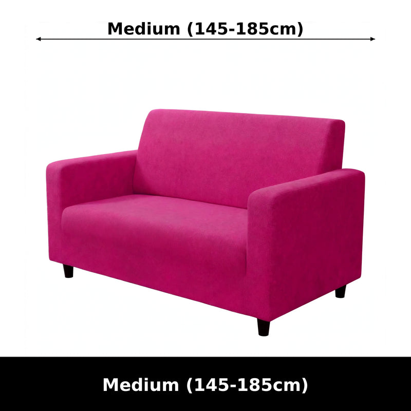 Anyhouz 2 Seater Sofa Cover Plain Magenta Style and Protection For Living Room Sofa Chair Elastic Stretchable Slipcover