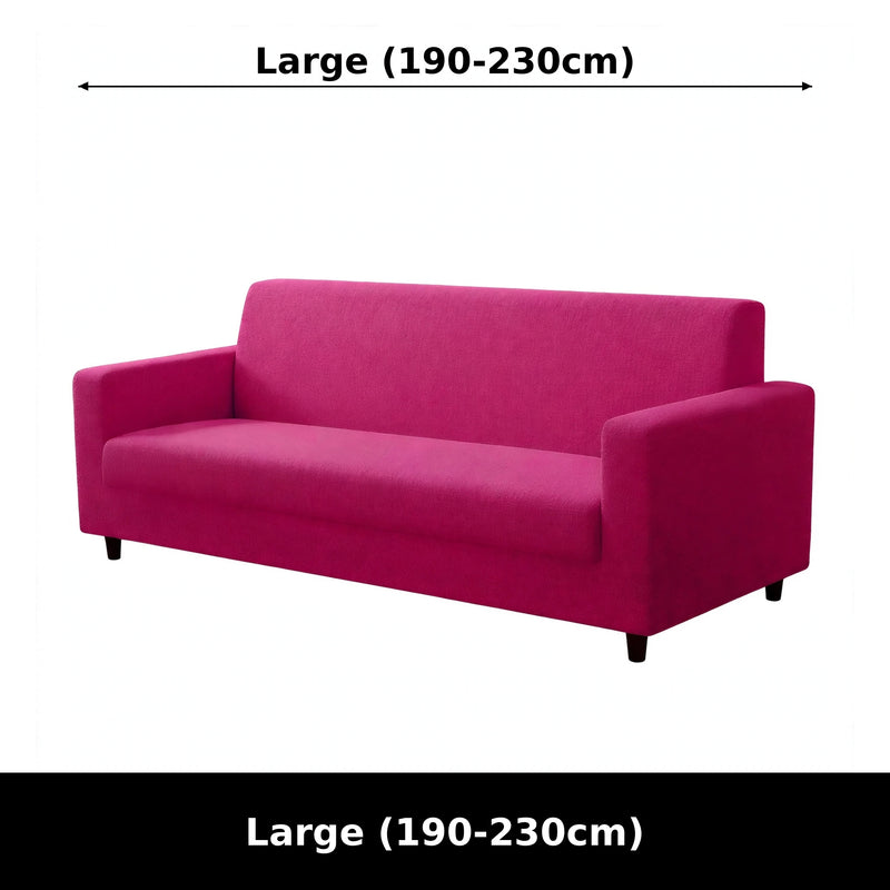 Anyhouz 3 Seater Sofa Cover Plain Magenta Style and Protection For Living Room Sofa Chair Elastic Stretchable Slipcover