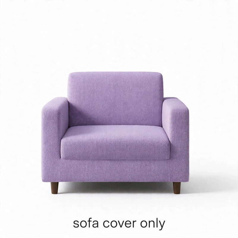 Anyseat 1-Seater Sofa Cover – Plain Light Purple Style Slipcover for Living Room Chair Protection
