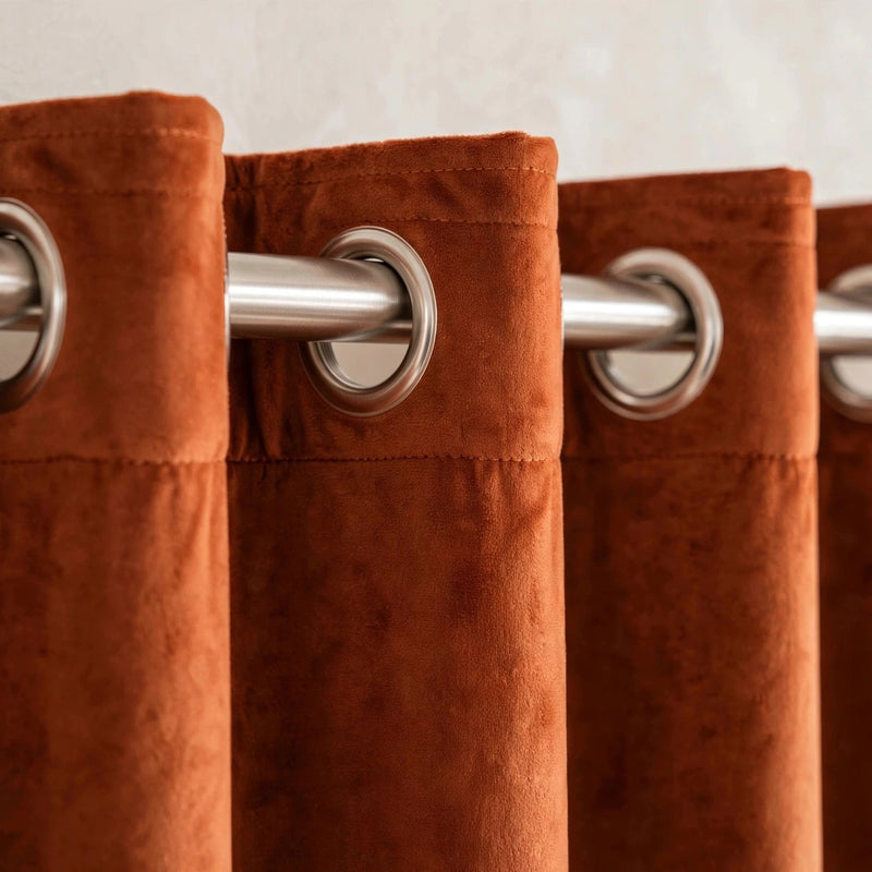Anydrape Orange Velvet Blackout Curtains – High‑Quality Modern Luxury Drapes for Living Room, Bedroom & Dining Windows