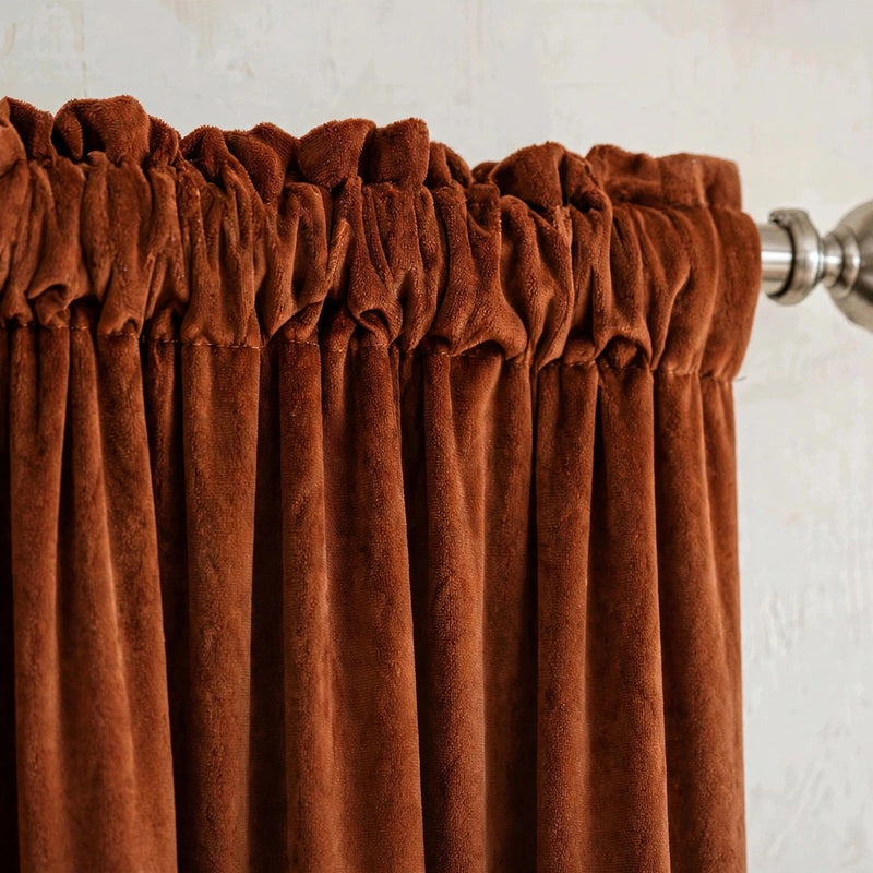 Anydrape Orange Velvet Blackout Curtains – High‑Quality Modern Luxury Drapes for Living Room, Bedroom & Dining Windows