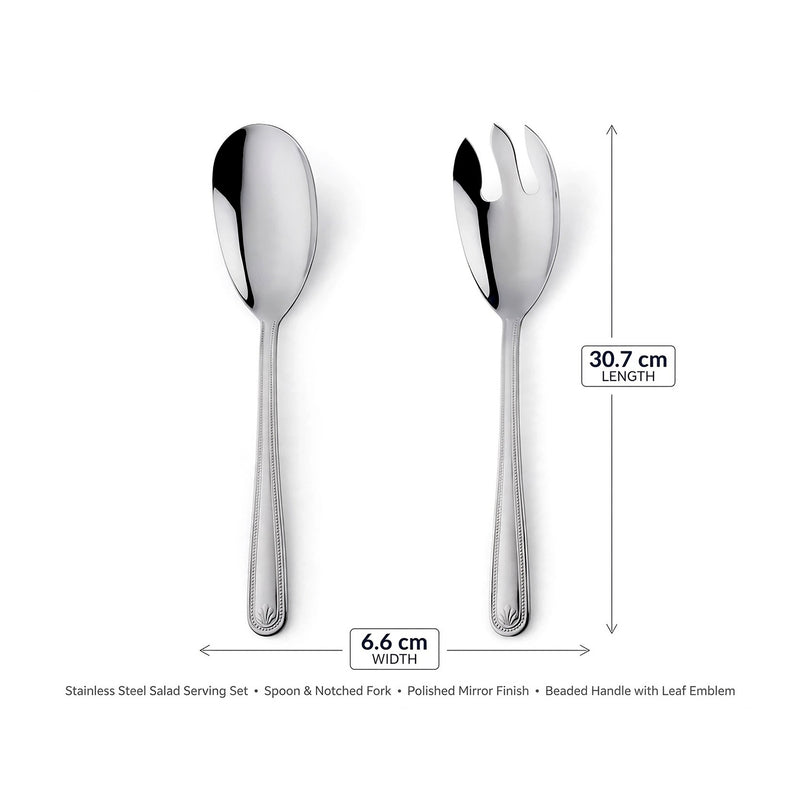 Anygleam Silver Giant Spoon & Fork Set – 2-Piece Stainless Steel