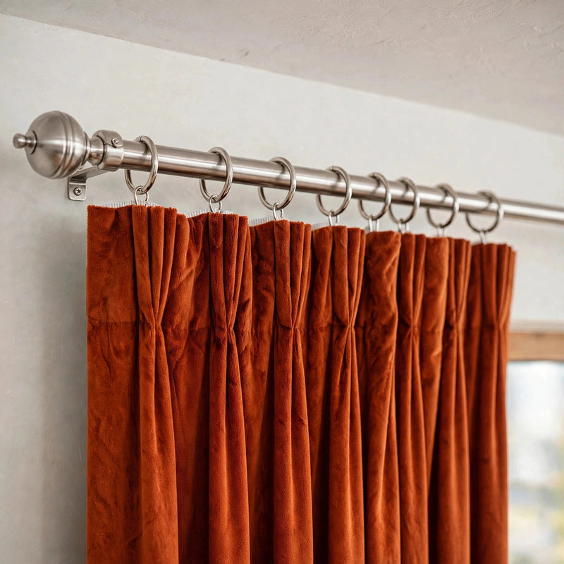 Anydrape Orange Velvet Blackout Curtains – High‑Quality Modern Luxury Drapes for Living Room, Bedroom & Dining Windows