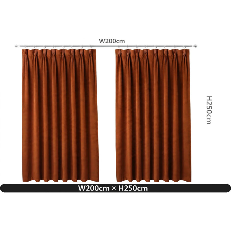 Anydrape Orange Velvet Blackout Curtains – High‑Quality Modern Luxury Drapes for Living Room, Bedroom & Dining Windows