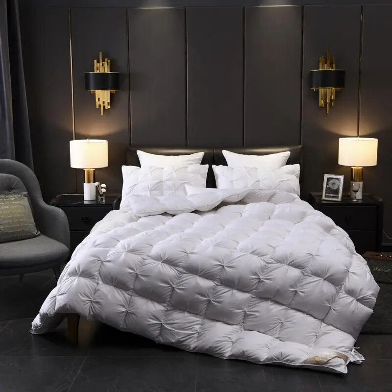 ANYHOUZ Duvet Cover White Luxury Breathable Puffer Bed Comforter