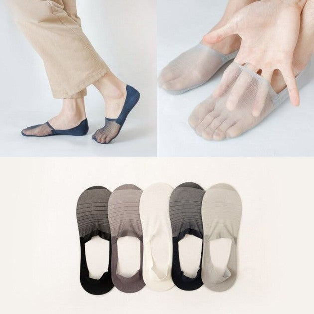 Anyfootwear 5 Pairs Size 5-11 Fashion No Show Thin Invisible Solid White Sock High-quality Breathable Ankle length For Men Woman Foot Accessories