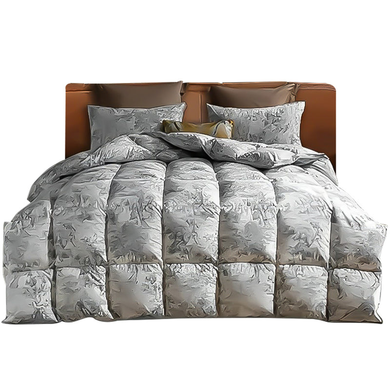 ANYHOUZ Duvet Cover Grey Cloudy Fluffy Puffer Bed Comforter 200x230cm