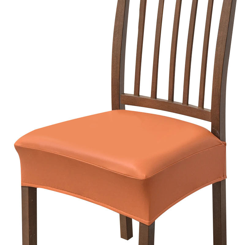 Anyseat Chair Cover Orange PU Leather Seat Slipcover Chair Cover for Kitchen Hotel Banquet Dining Living Room