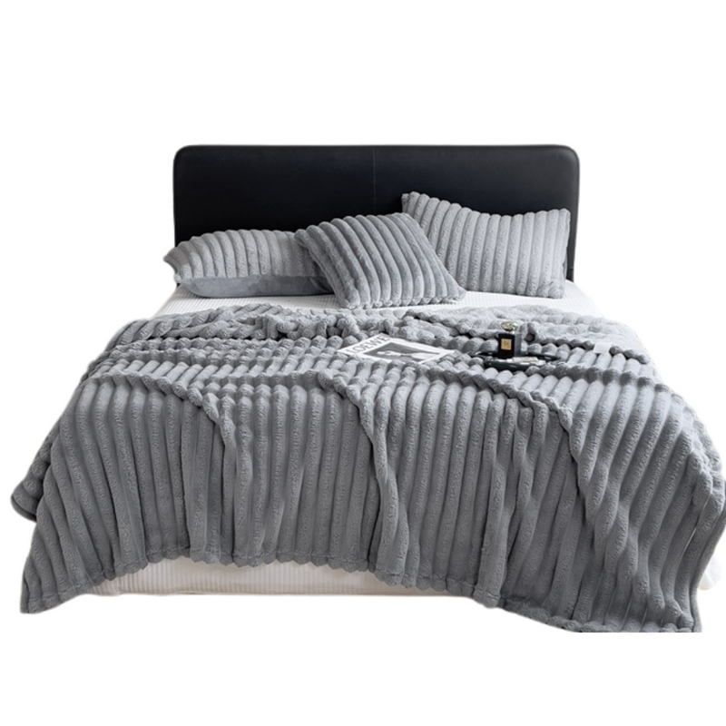 Anycozy Blanket Silver Grey Velvet Fluffy Coral Fleece Sofa Warm Bed