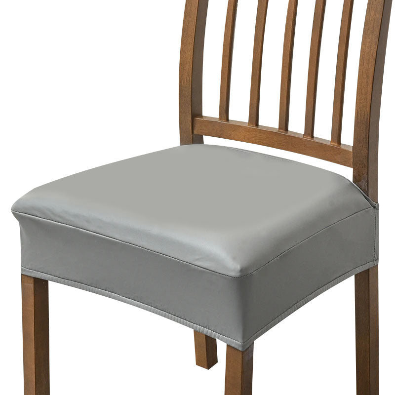 Anyseat Chair Cover Grey PU Leather Seat Slipcover Chair Cover for Kitchen Hotel Banquet Dining Living Room