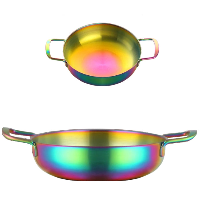 Anygleam Stock Pot 2pcs Rainbow no.0-S-L Stainless Steel HotPot Without Lid Single-Layer Cooking Soup Noodle Sea Food Home Kitchen Restaurant Tools