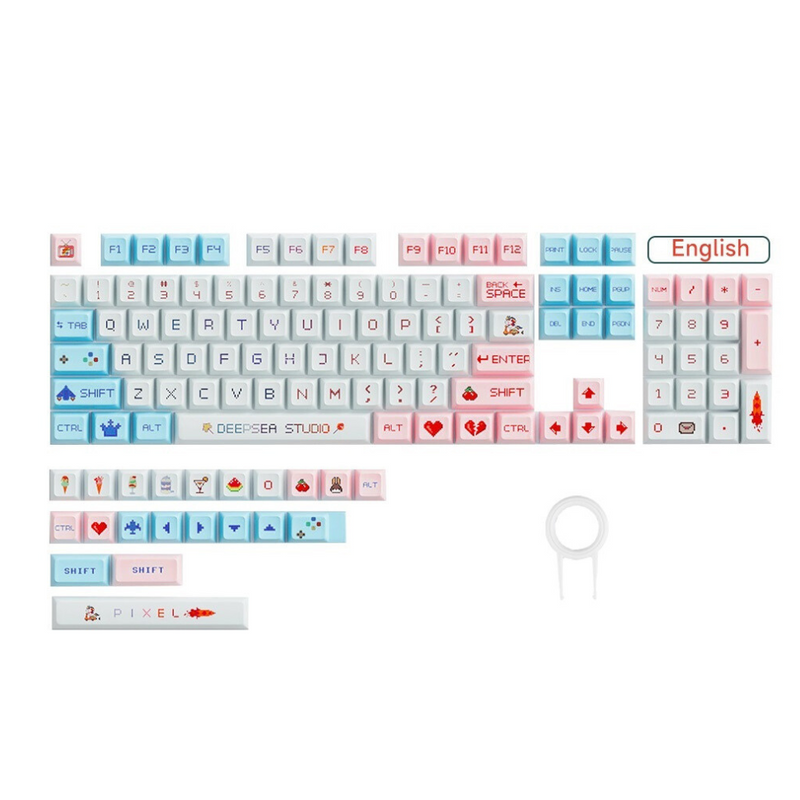 ANYMOB Keycap Keyboard Pixel wars 132 Keys PBT Dye Sublimation Switch Fit Pack in Bag
