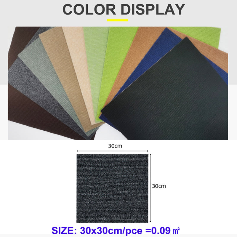 ANYHOUZ Splicing Mat Black 30x30cm 10Pcs Removable Self-Priming Non Slip Patchwork Rugs Carpet Kids Playmat