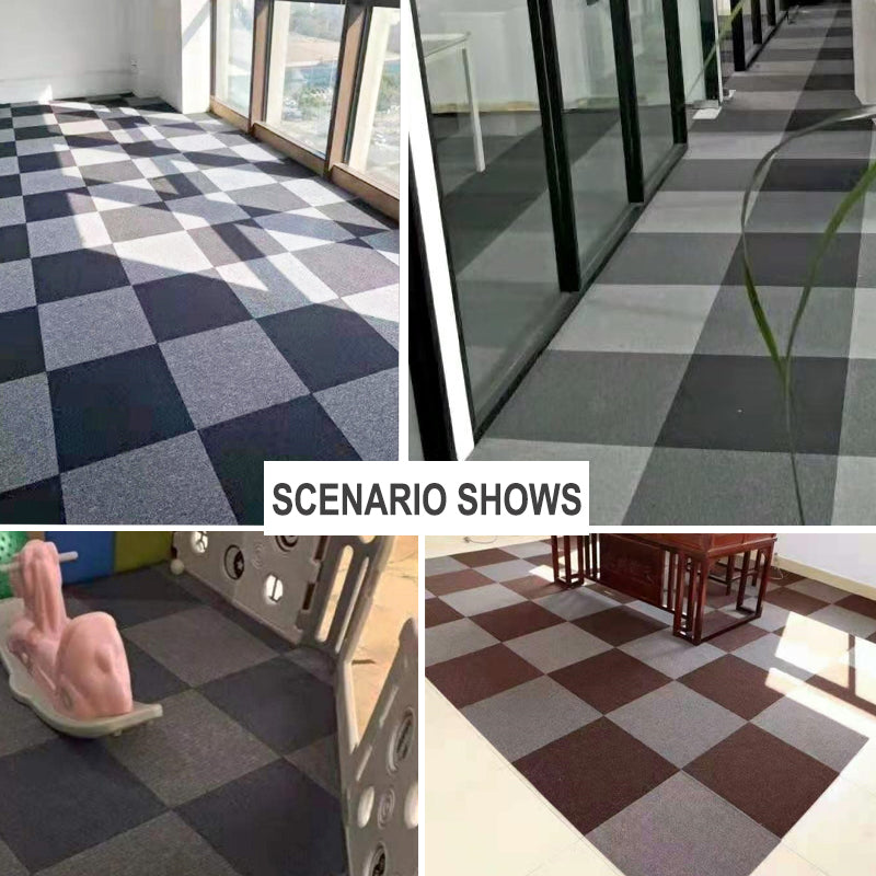 ANYHOUZ Splicing Mat Dark Grey 30x30cm 12Pcs Removable Self-Priming Non Slip Patchwork Rugs Carpet Kids Playmat