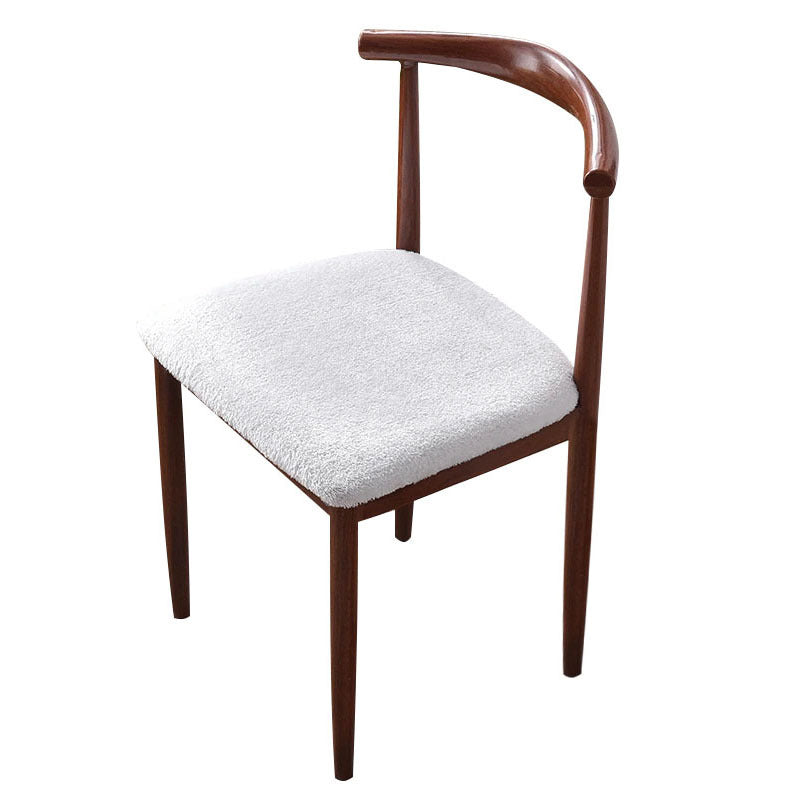 Anyseat Chair Cover White Fur Stretch Seat Cover for Home Dinning Kitchen Washable Removable