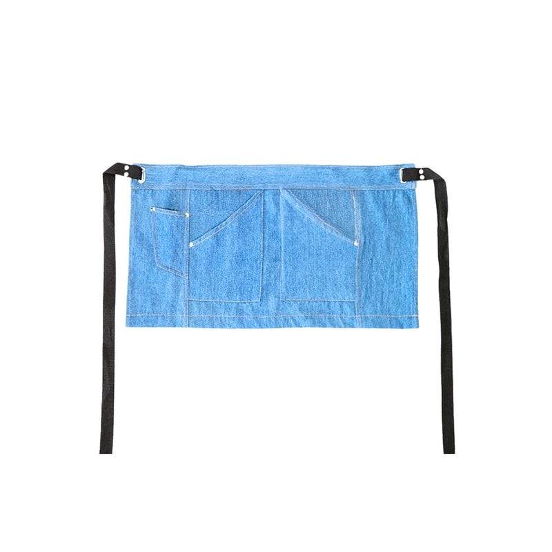 Anypron Blue Denim Waist Apron with Pockets for Chef Waiter Waitress