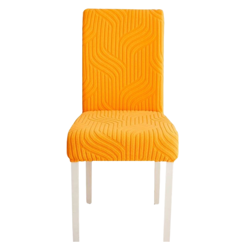 Anyseat Chair Cover Orange Linear Design with Anti-Dirt and Elastic Material for Dining Room Kitchen Wedding Hotel Banquet Restaurant