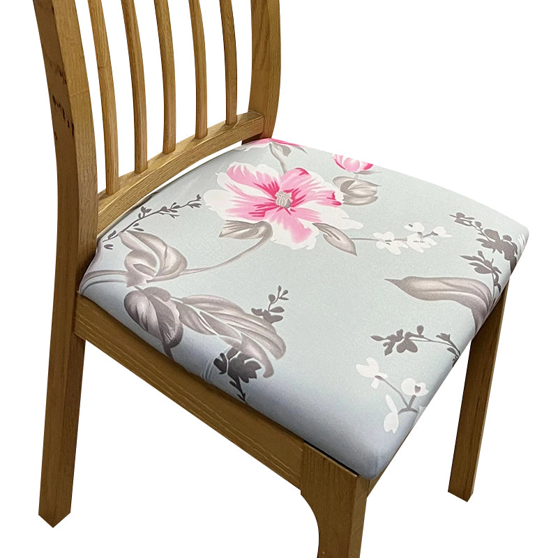 Anyseat Chair Cover Light Blue Pink Flower Print Stretch Seat Cover for Home Dinning Kitchen Washable Removable