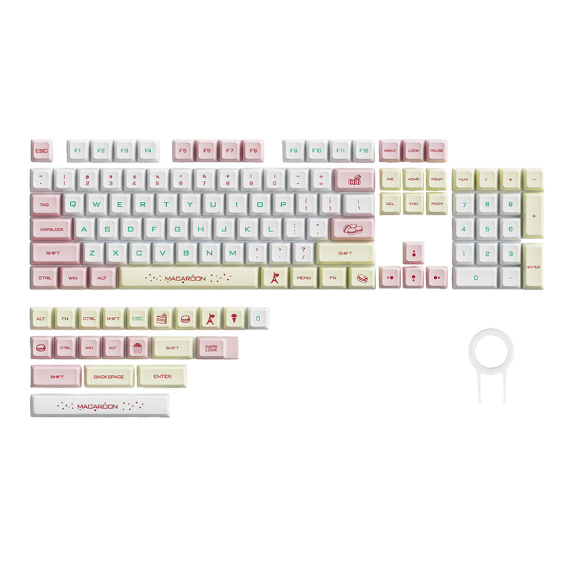ANYMOB Keycap Keyboard Macaron 132 Keys PBT Dye Sublimation Switch Fit Pack in Bag