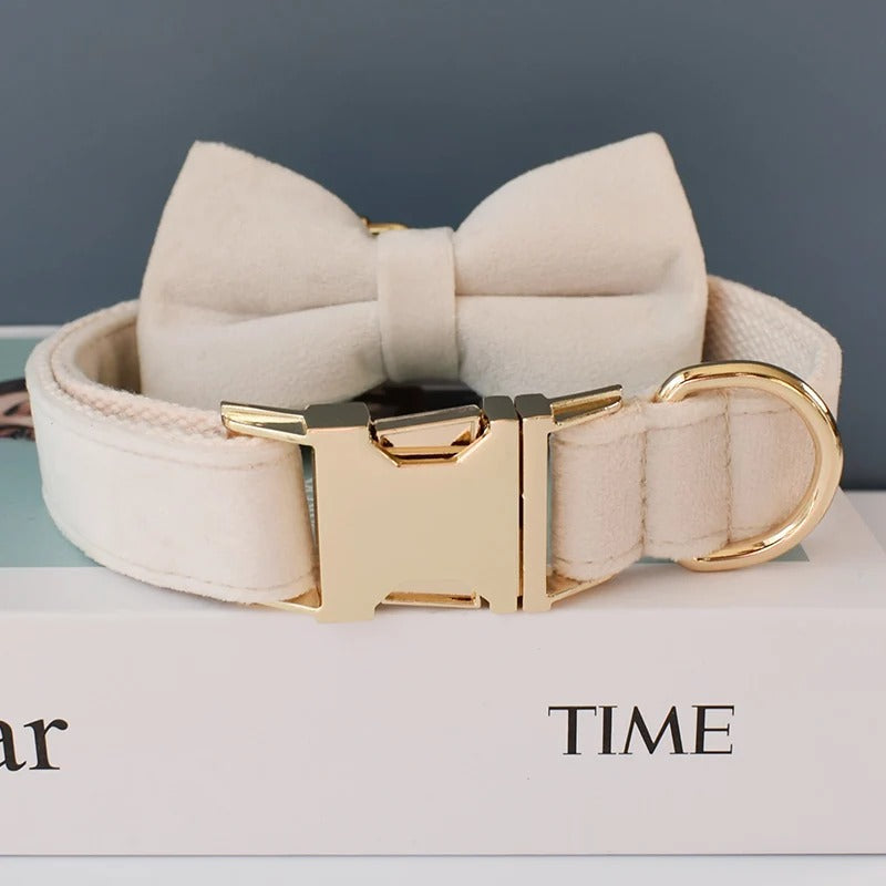 ANYWAGS Pet Bow Collar White Supplies Dog Accessories