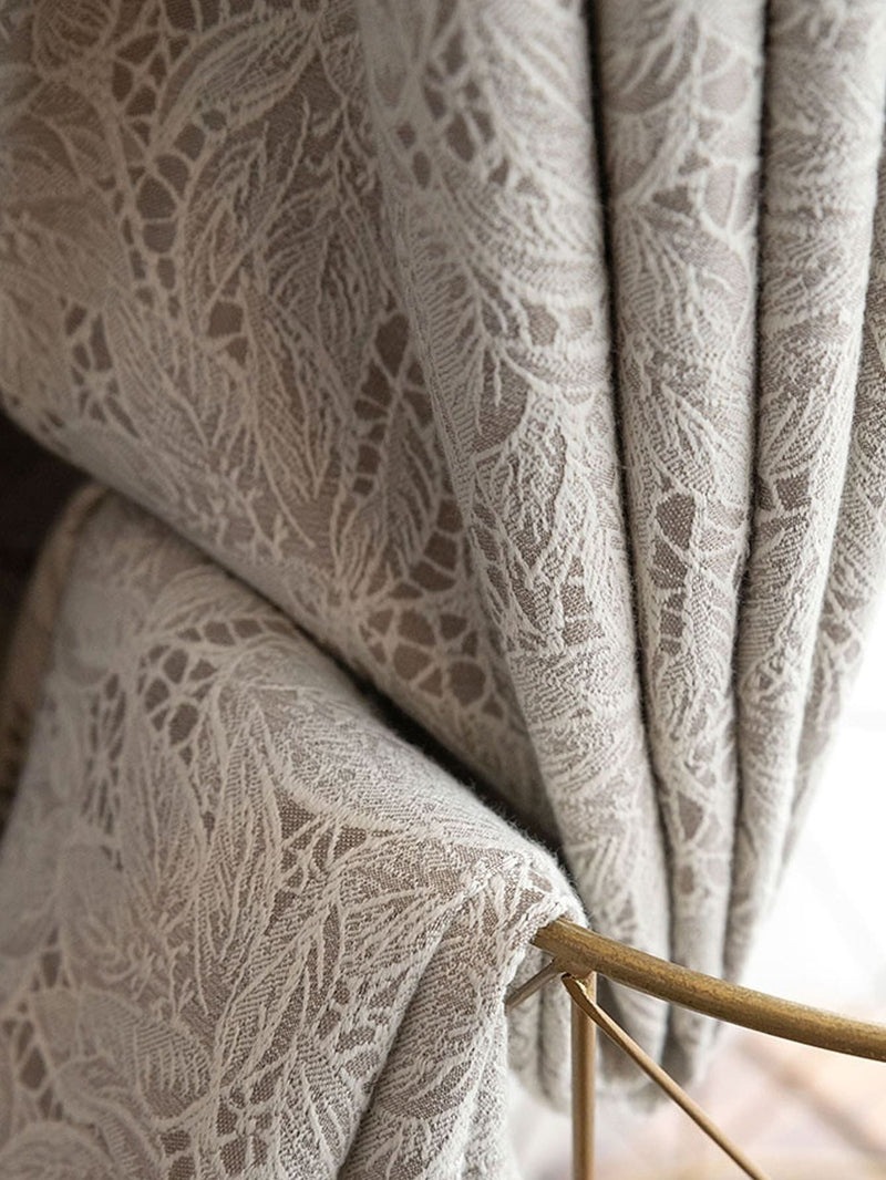 Anydrape Curtain Beige 250cmx250cm Romantic French Linen Jacquard Lace Blackout Curtain