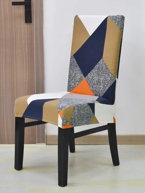 Anyseat Chair Cover Orange Diamond Design with Anti-Dirt and Elastic Material for Dining Room Kitchen Wedding Hotel Banquet Restaurant