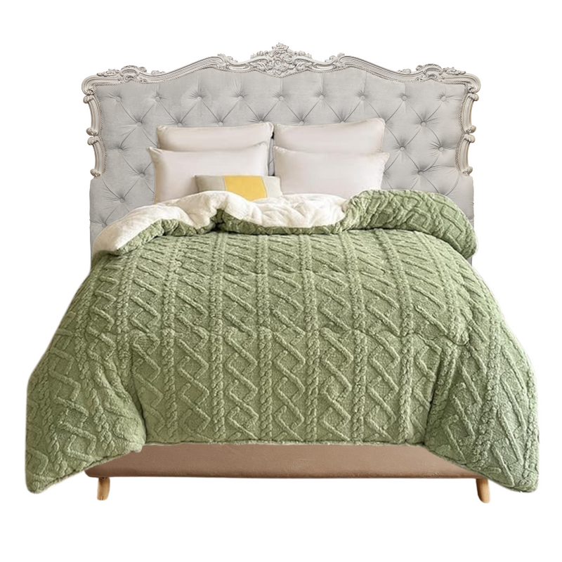 Anycozy Green Cashmere Blanket Thick Warm Quilt Comforter