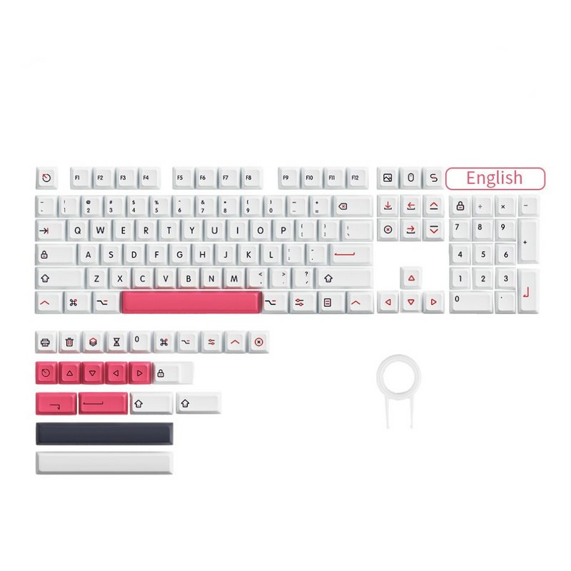 ANYMOB Keycap Keyboard White 132 Keys PBT Dye Sublimation Switch Fit Pack in Box