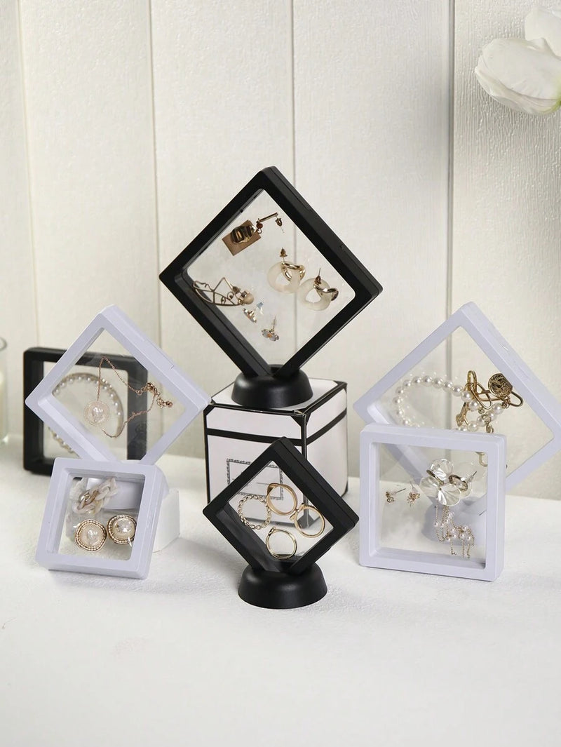 Anyvogue Jewelry Box Black Transparent Display Case for Pendant Necklace Bracelet Ring