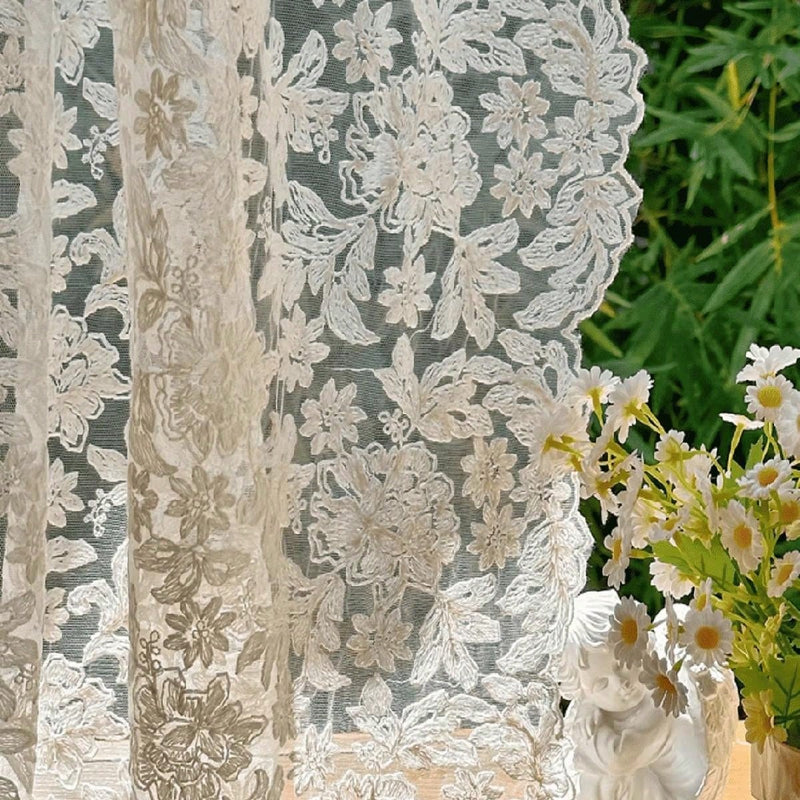 Anydrape Curtain White Rod Pocket Modern Fashionable Embroidered Sheer Curtains