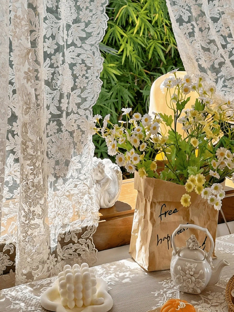 Anydrape Curtain White Rod Pocket Modern Fashionable Embroidered Sheer Curtains