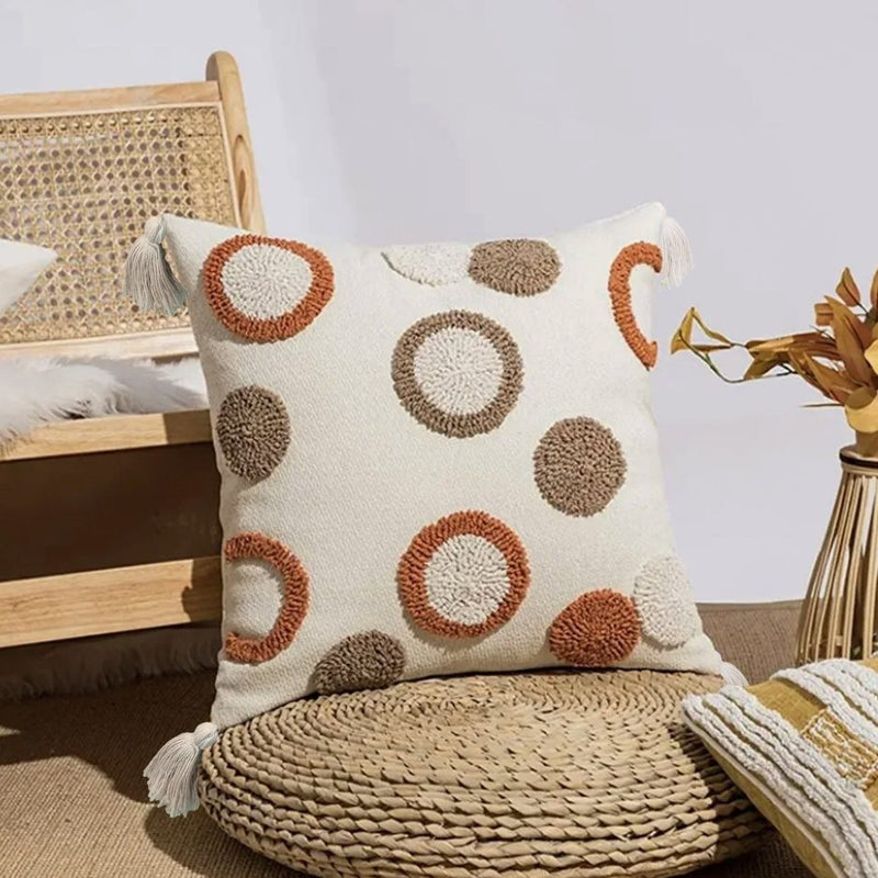 Anypillow Pillowcase 3D Circle Embroidered Decorative Cushion Cover