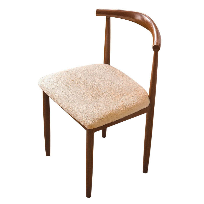 Anyseat Chair Cover Beige Fur Stretch Seat Cover for Home Dinning Kitchen Washable Removable