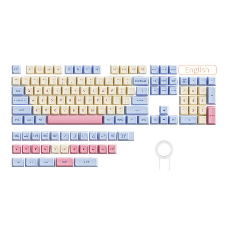 ANYMOB Keycap Keyboard Marshmallow 132 Keys PBT Dye Sublimation Switch Fit Pack in Box
