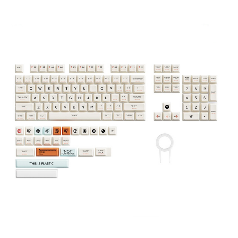 ANYMOB Keycap Keyboard Beige 132 Keys PBT Dye Sublimation Switch Fit Pack in Bag
