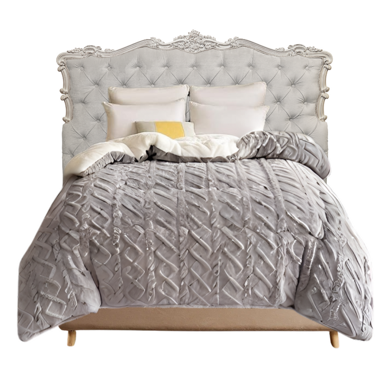 Anycozy Grey Cashmere Blanket Thick Warm Quilt Comforter