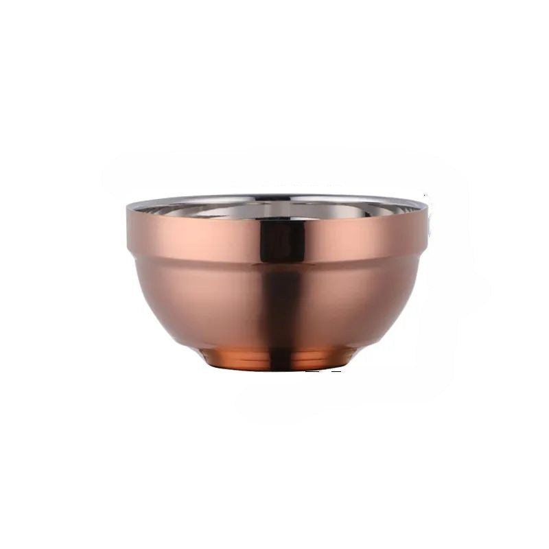Anygleam Rose Gold 5Pcs Small Stainless Steel Rice Bowl Single Anti-Scalding Layer Cooking Utensil