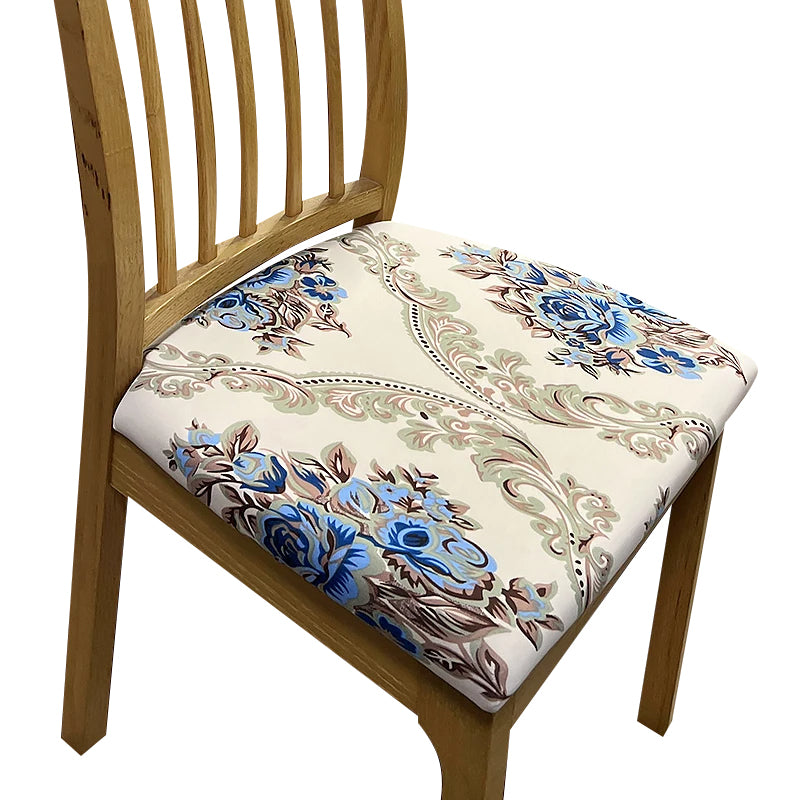 Anyseat Chair Cover Beige Vintage Floral Print Stretch Seat Cover for Home Dinning Kitchen Washable Removable