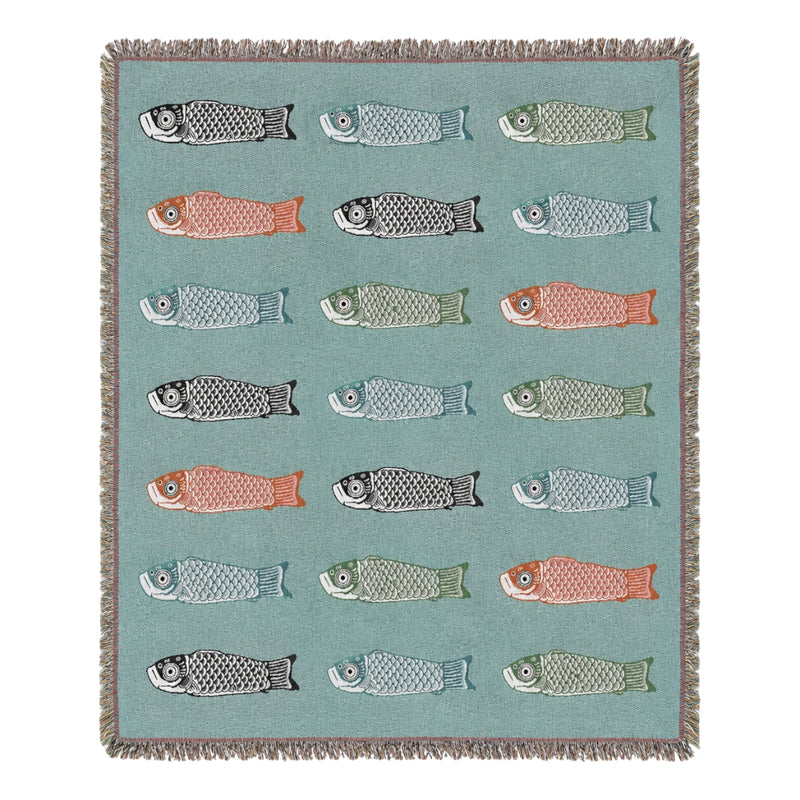 Anycozy Koi Fish Soft Quilt Throw Blanket – Soft Camping Mat & Cozy Home Décor