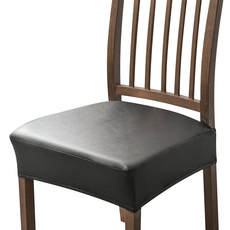 Anyseat Chair Cover Black PU Leather Seat Slipcover Chair Cover for Kitchen Hotel Banquet Dining Living Room