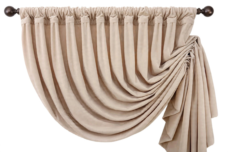 Anydrape Beige Velvet Blackout Curtains – High‑Quality Modern Luxury Drapes for Living Room, Bedroom & Dining Windows