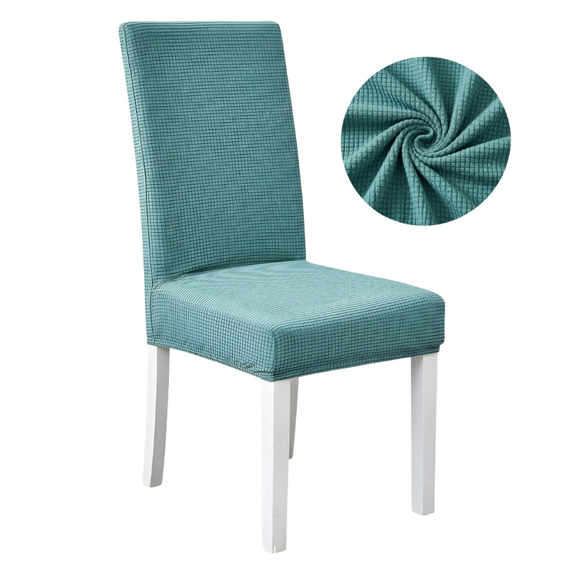 Anyseat Blue Waterproof Chair Cover – Corn Kernel Pattern Stretch Slipcover for Dining Room