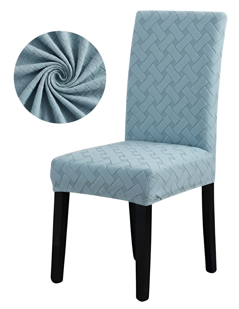 Anyseat Light Blue Knitted Chair Cover – Elastic Anti‑Dirt Design for Dining, Kitchen, Wedding, Hotel & Banquet Use