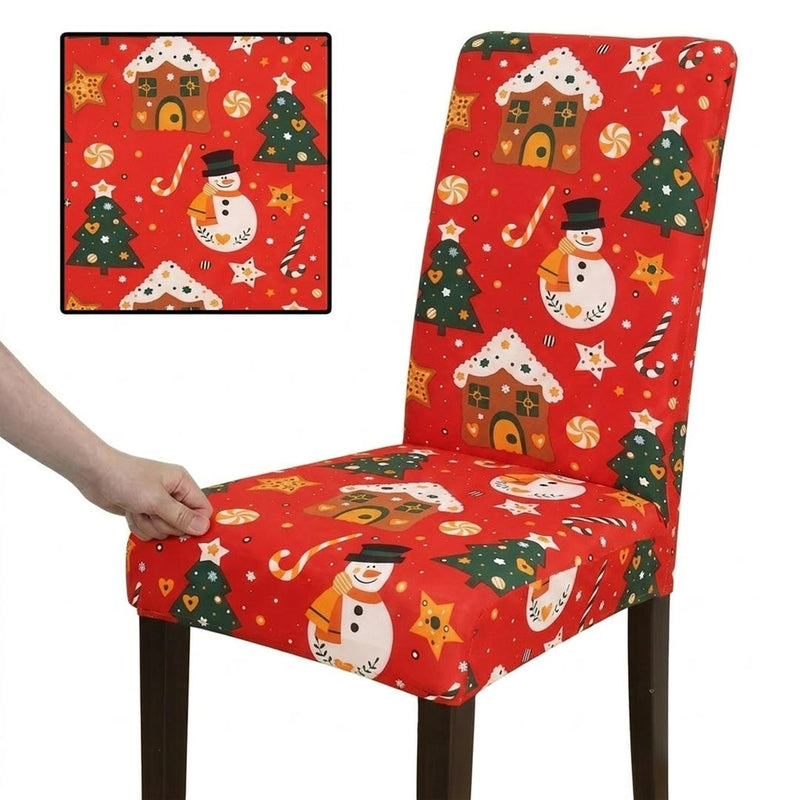 Anyseat Bright Orange Holiday Design Chair Cover – Elastic Slipcover with Anti‑Dirt Protection for Dining Room, Kitchen, Wedding, Hotel, Banquet & Restaurant