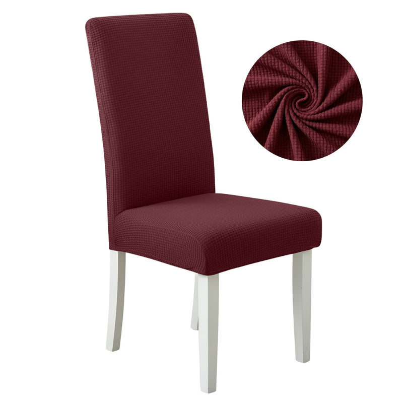 Anyseat Wine Red Waterproof Chair Cover – Corn Kernel Pattern Stretch Slipcover for Dining Room