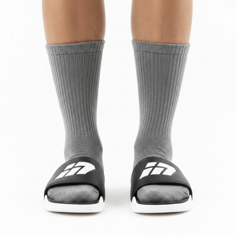 Anyfootwear 5 Pairs Size 2-6 Fashion Socks High Quality Office Sports Business Long Socks Cotton Solid Colors Skateboard Knitted Casual Grey