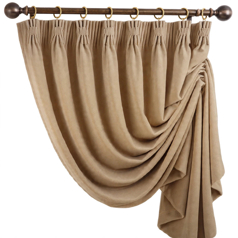 Anydrape Khaki Velvet Blackout Curtains – High‑Quality Modern Luxury Drapes for Living Room, Bedroom & Dining Windows