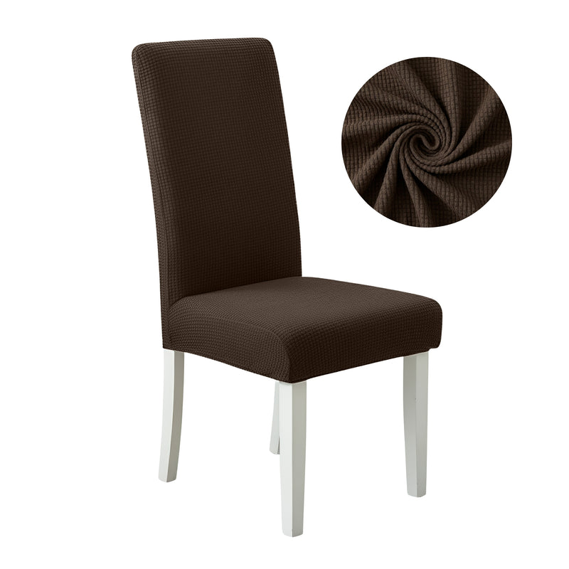 Anyseat Coffee Waterproof Chair Cover – Corn Kernel Pattern Stretch Slipcover for Dining Room