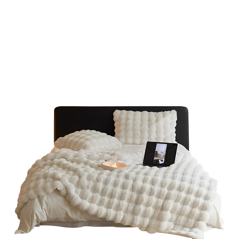 Anycozy White Thick Fur Winter Sofa Bed Blanket 160x200cm